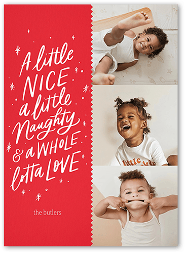Plenty Of Love Christmas Card, Red, 5x7 Flat, Christmas, Luxe Double-Thick Cardstock, Square