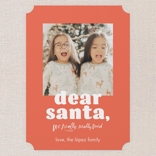 Dear Santa Magic Christmas Card, Red, 5x7 Flat, Christmas, Matte, Signature Smooth Cardstock, Ticket