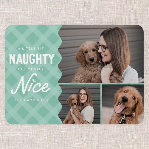 Mostly Nice Christmas Card, Green, 5x7 Flat, Christmas, Standard Smooth Cardstock, Rounded