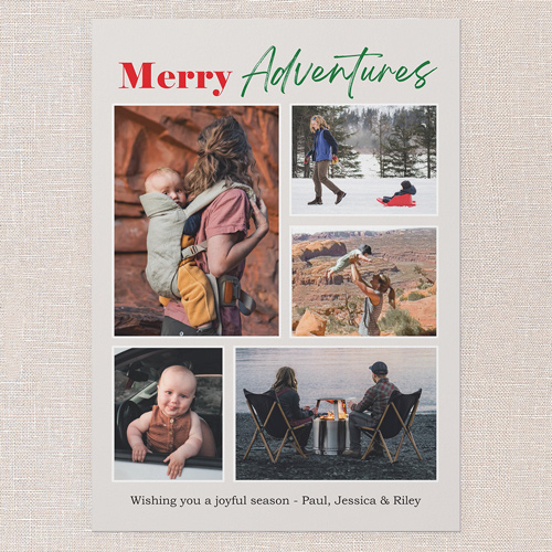 Jolly Adventures Christmas Card, Gray, 5x7 Flat, Christmas, 100% Recycled Cardstock , Square, Gray