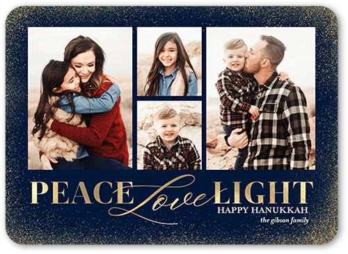Tranquillity Affection Light Hanukkah Card, Blue, 5x7 Flat, Hanukkah, Standard Smooth Cardstock, Rounded