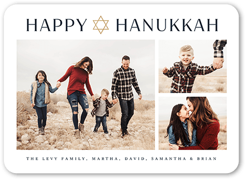 Accent Star Hanukkah Card, Rounded Corners