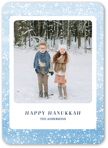 Snowy Sides Hanukkah Card, Rounded Corners