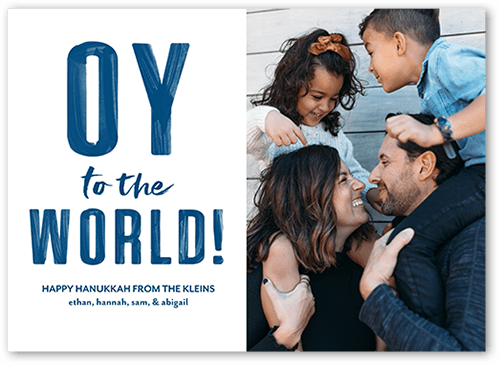 Oy to the World Hanukkah Card, Square Corners