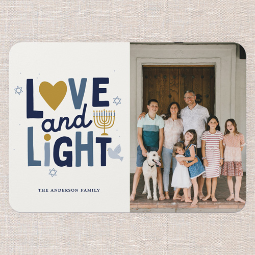Lighthearted Wishes Hanukkah Card, Beige, 5x7 Flat, Hanukkah, Standard Smooth Cardstock, Rounded, Cream