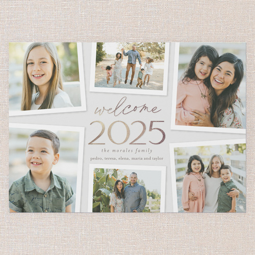 Snapshot Exhibit New Year's Card, Grey, 5x7 Flat, New Year, Luxe Double-Thick Cardstock, Square