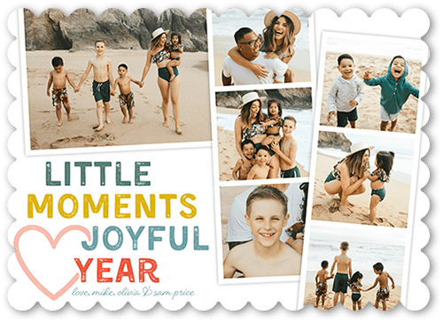 Love Little Moments New Year's Card, White, 5x7, New Year, Pearl Shimmer Cardstock, Scallop