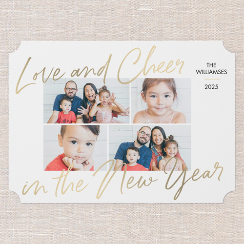 Cheerful New Year New Year's Card, White, 5x7 Flat, New Year, Matte, Signature Smooth Cardstock, Ticket