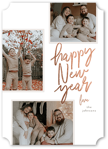 Handwritten New Year New Year's Card, White, 5x7 Flat, New Year, Matte, Signature Smooth Cardstock, Ticket, White