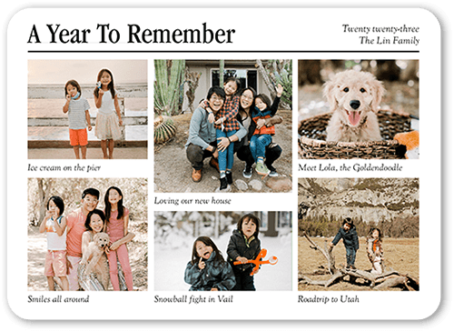 Recap Collage New Year's Card, Rounded Corners