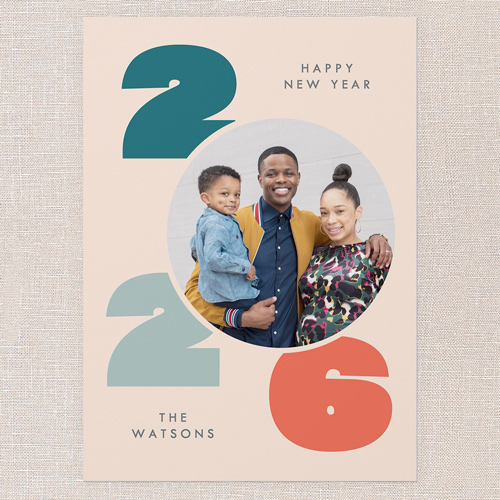 Colorful Charm New Year's Card, Pink, 5x7 Flat, New Year, Standard Smooth Cardstock, Square, Ballet