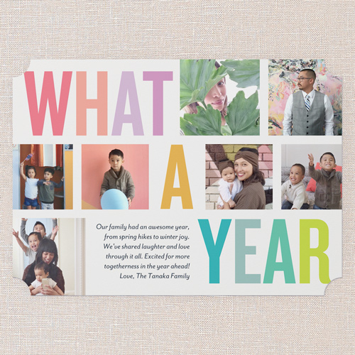 Colorful Memories Montage New Year's Card, Grey, 5x7 Flat, New Year, Matte, Signature Smooth Cardstock, Ticket