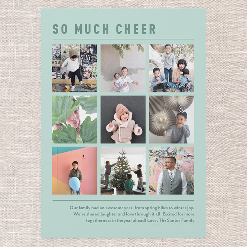 Captivating Cheer New Year's Card, Green, 5x7 Flat, New Year, Standard Smooth Cardstock, Square, Mint