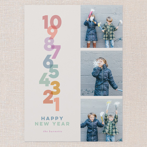 Counting Down New Year's Card, White, 5x7 Flat, New Year, Standard Smooth Cardstock, Square, White