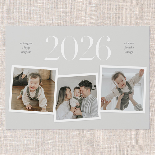 Essential Excitement New Year's Card, Grey, 5x7 Flat, New Year, 100% Recycled Cardstock , Square, Silver Lining