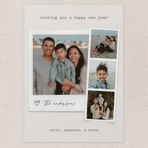 Polaroid Moments New Year's Card, Beige, 5x7 Flat, New Year, Standard Smooth Cardstock, Square, Beige