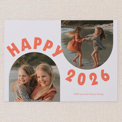 Modern Cheer New Year's Card, Pink, 5x7 Flat, New Year, 100% Recycled Cardstock , Square, Flamingo