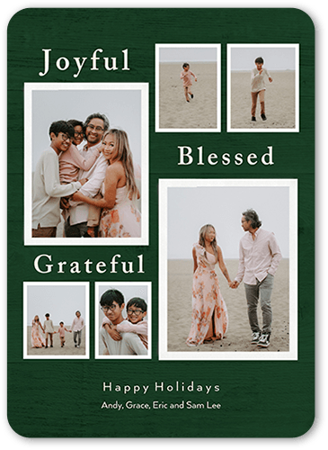 Rustic Album Religious Christmas Card, Green, 5x7, Religious, Pearl Shimmer Cardstock, Rounded