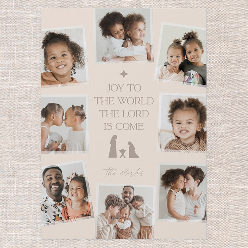 Nativity Silhouette Religious Christmas Card, Beige, 5x7 Flat, Religious, Luxe Double-Thick Cardstock, Square, Cream