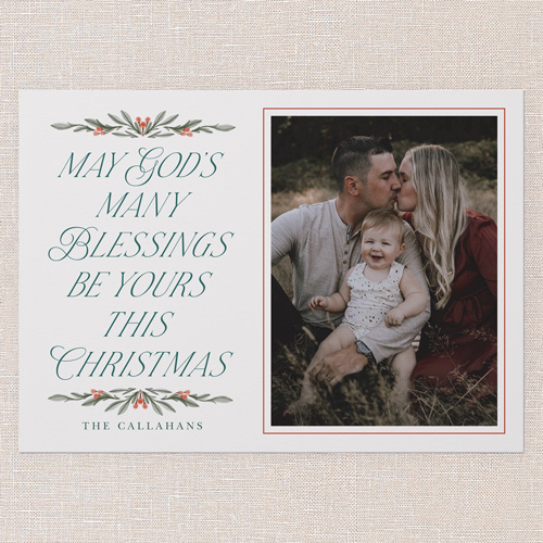 Graceful Greetings Religious Christmas Card, White, 5x7 Flat, Religious, Luxe Double-Thick Cardstock, Square, White