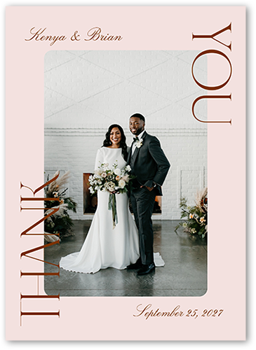 Big Request Thank You Card, Pink, 5x7 Flat, Pearl Shimmer Cardstock, Square