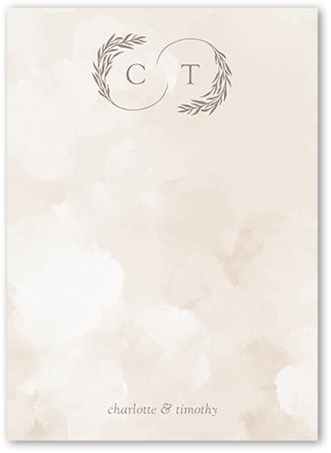 Reflective Rings Thank You Card, none, Beige, 5x7 Flat, Pearl Shimmer Cardstock, Square, Adobe Blush