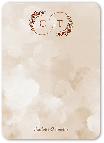 Reflective Rings Thank You Card, Brown, none, 5x7 Flat, 100% Recycled Cardstock , Rounded, Chestnut