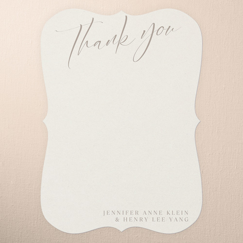 Classic Beauty Wedding Thank You Card, Beige, none, 5x7 Flat, Pearl Shimmer Cardstock, Bracket