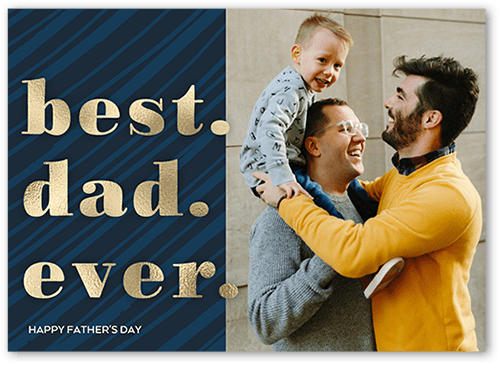 Greatest Dad Father's Day Card, Blue, 5x7, Pearl Shimmer Cardstock, Square