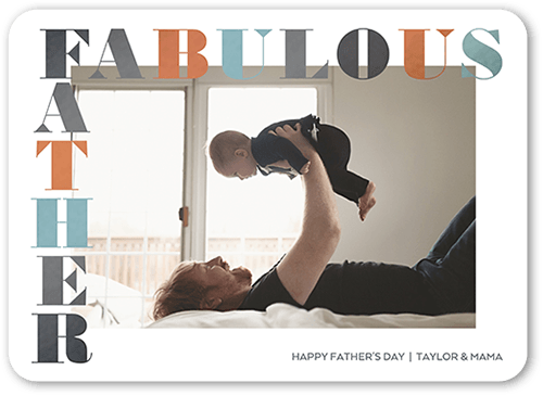 Fabulous Father Father's Day Card, White, 5x7 Flat, 100% Recycled Cardstock , Rounded
