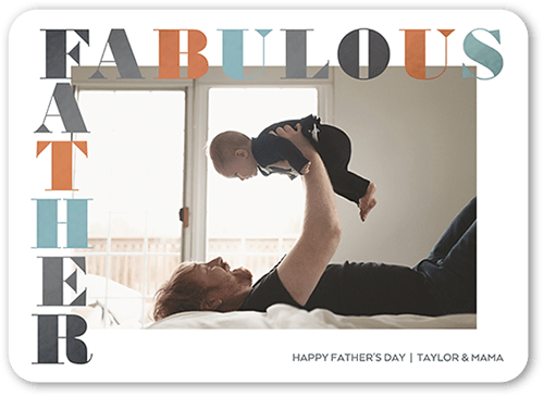 Fabulous Father Father's Day Card, White, 5x7 Flat, 100% Recycled Cardstock ?, Rounded