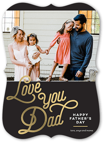Elegant Dad Father's Day Card, Grey, 5x7, Pearl Shimmer Cardstock, Bracket