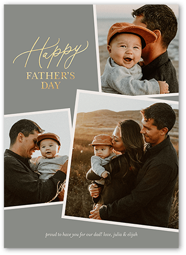 Stacked Frames Dad Father's Day Card, Grey, 5x7 Flat, Matte, Signature Smooth Cardstock, Square