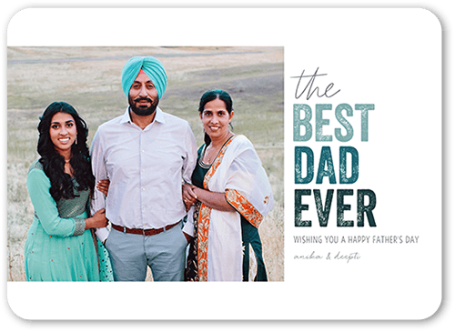 Best Dad Ombre Father's Day Card, Blue, 5x7 Flat, Matte, Signature Smooth Cardstock, Rounded