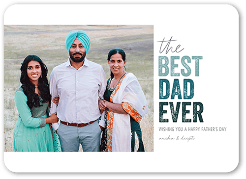 Best Dad Ombre Father's Day Card, Blue, 5x7 Flat, Standard Smooth Cardstock, Rounded