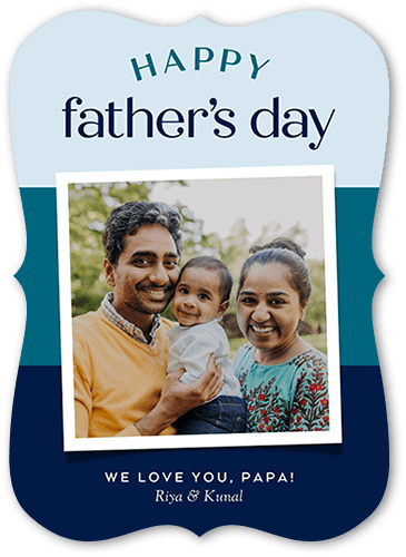Framed Colors Father's Day Card, Blue, 5x7 Flat, Pearl Shimmer Cardstock, Bracket