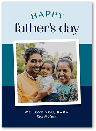 Framed Colors Father's Day Card, Blue, 5x7 Flat, 100% Recycled Cardstock ?, Square