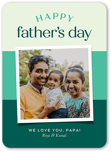 Framed Colors Father's Day Card, Green, 5x7 Flat, Standard Smooth Cardstock, Rounded