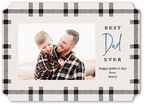 Best Dad Flannel Father's Day Card, Grey, 5x7 Flat, Matte, Signature Smooth Cardstock, Ticket
