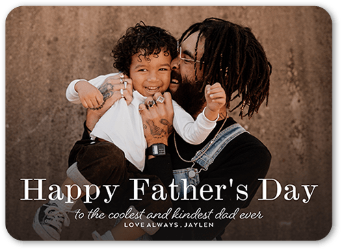 Notable Notion Father's Day Card, White, 5x7 Flat, Pearl Shimmer Cardstock, Rounded