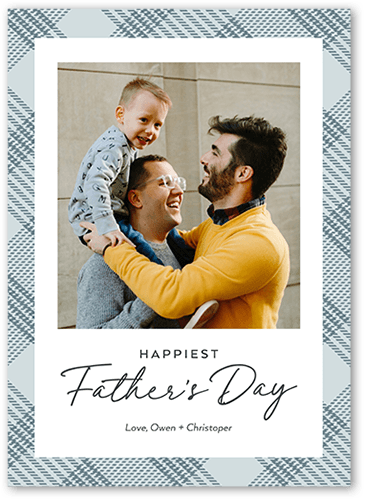 Hemmed Border Father's Day Card, Grey, 5x7 Flat, Standard Smooth Cardstock, Square