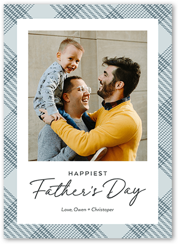 Hemmed Border Father's Day Card, Grey, 5x7 Flat, 100% Recycled Cardstock , Square, Ore