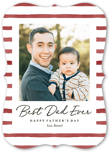 Watercolor Stripes Father's Day Card, Red, 5x7 Flat, Matte, Signature Smooth Cardstock, Bracket