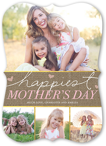 Happiest Hearts Mother's Day Card, Brown, Matte, Signature Smooth Cardstock, Bracket