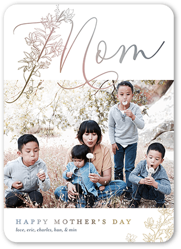 Ornate Embellishment Mother's Day Card, White, 5x7 Flat, Matte, Signature Smooth Cardstock, Rounded, White