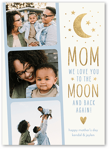 Moon And Back Mother's Day Card, White, 5x7 Flat, Matte, Signature Smooth Cardstock, Square, Almond