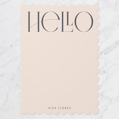 Stylized Welcome Personal Stationery, Beige, 5x7 Flat, Matte, Signature Smooth Cardstock, Scallop