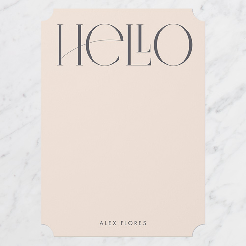 Stylized Welcome Personal Stationery, Beige, 5x7 Flat, Pearl Shimmer Cardstock, Ticket