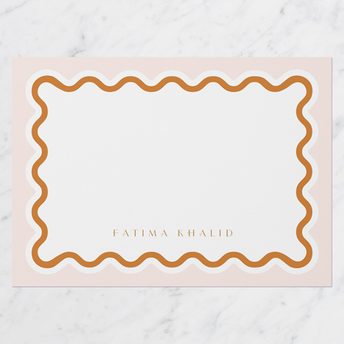 Warm Waves Personal Stationery, Pink, 5x7 Flat, Matte, Signature Smooth Cardstock, Square