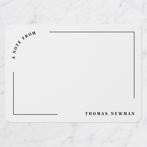 Note From Personal Stationery, White, 5x7 Flat, Standard Smooth Cardstock, Rounded
